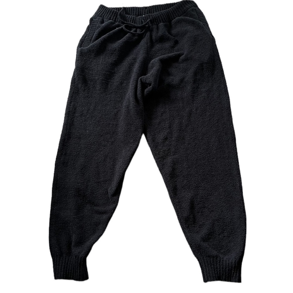 David Archy Mens Black Jogger Plush Soft Sweatpants Size XL Drawstrings